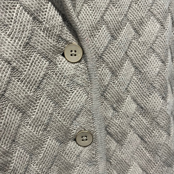Talbots Merino Wool Basket Weave Blazer Women's Medium Petite Cardigan Beige - Picture 3 of 8